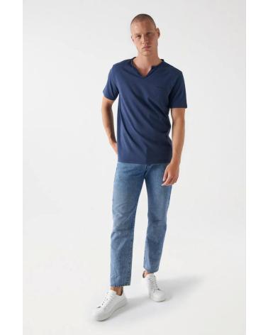 T-SHIRT BLU SALSA HENLEY 21007862 AZUL