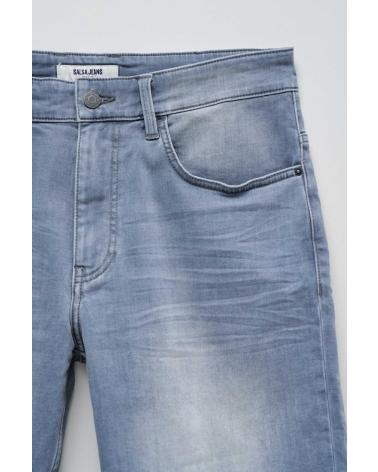 BERMUDA SALSA EN DENIM GRIS AVEC DÉLAVAGE USÉ 21007389 GRIS