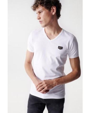 T-SHIRT SALSA COL V 21002957 BLANC BLANCO