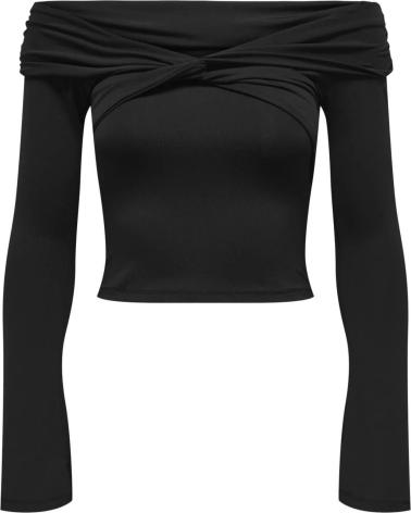 TOP SPALLE SCOPERTE MANICHE LUNGHE ONLY 15336977 NERO NEGRO