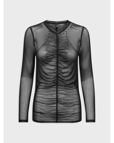 ONLY T-SHIRT MANICHE LUNGHE TRASPARENTE 15331584 - NERO NEGRO