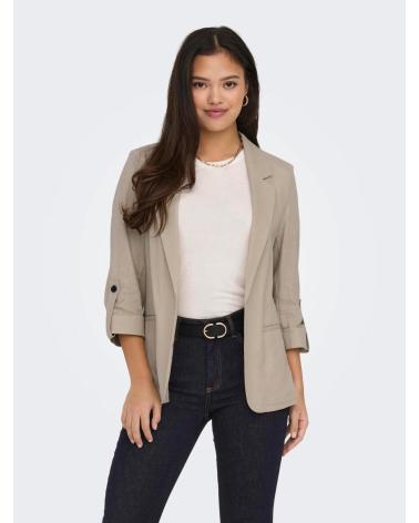 ONLY BLAZERS CORTE LOOSE CUELLO INVERTIDO BEIGE