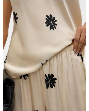 VERO MODA TROUSERS 10328712 BEIGE WITH FLORAL PRINT BEIGE