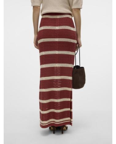 VERO MODA GONNA LUNGA A RIGHE ROSSA MODELLO 10326488 ROJO