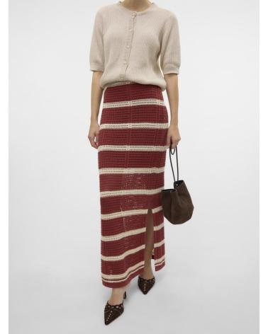 VERO MODA GONNA LUNGA A RIGHE ROSSA MODELLO 10326488 ROJO