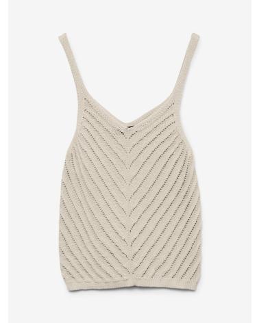 VERO MODA DÉBARDEUR EN MAILLE BEIGE MODÈLE 10326463 BEIGE