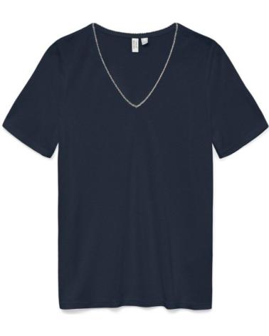 VERO MODA T-SHIRT SCOLLO A V BLU 10324389 AZUL
