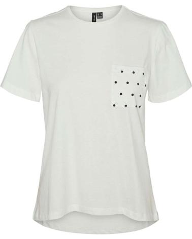 VERO MODA T-SHIRT TASCA BORCHIE MODELLO 10322565 BIANCO BLANCO