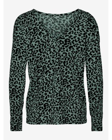 T-SHIRT MANCHES LONGUES VERO MODA 10322080 À IMPRIMÉ VERT VERDE