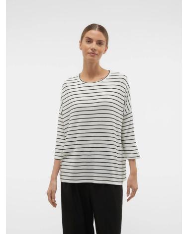 VERO MODA T-SHIRT MANICA LUNGA A RIGHE MODELLO 10277858 BEIGE BEIGE