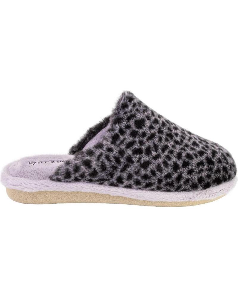 PANTOFOLE GARZON P200 392 STAMPA ANIMALIER NERE NEGRO