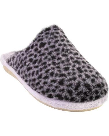 PANTOFOLE GARZON P200 392 STAMPA ANIMALIER NERE NEGRO