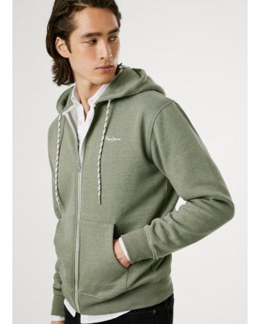 MOLETOM COM CAPUZ PEPE JEANS PM5800017 VERDE COM ZÍPER VERDE