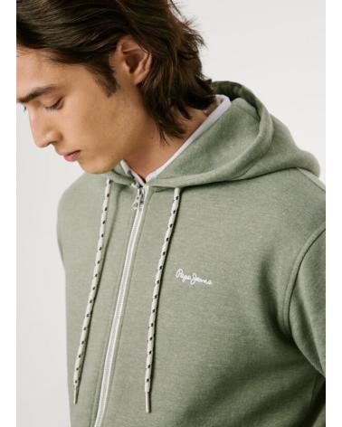 MOLETOM COM CAPUZ PEPE JEANS PM5800017 VERDE COM ZÍPER VERDE