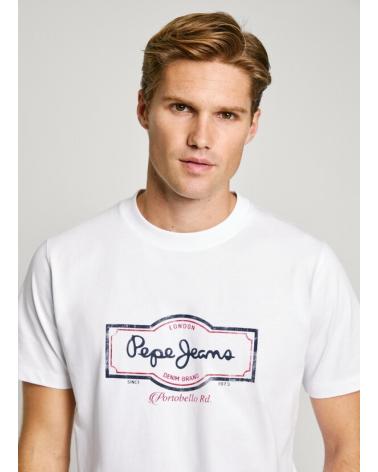 PEPE JEANS T-SHIRT PM509766 WEISS MIT LOGO UND KURZEN ÄRMELN BLANCO