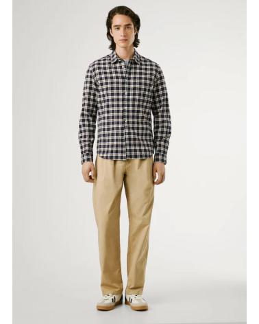 CAMICIA A QUADRI PEPE JEANS PM3090825 NERO E BIANCO AZUL