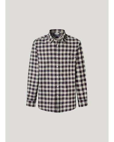 CAMICIA A QUADRI PEPE JEANS PM3090825 NERO E BIANCO AZUL