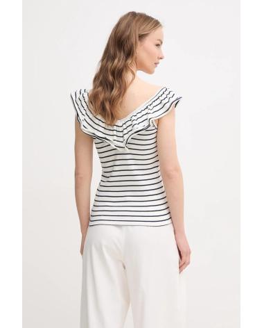 PEPE JEANS TOP A RIGHE CON VOLANT PL506017 BLU AZUL