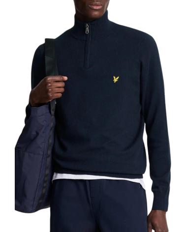 MAGLIONE LYLE & SCOTT KN2112VC BLU NAVY CON ZIP A QUARTO AZUL