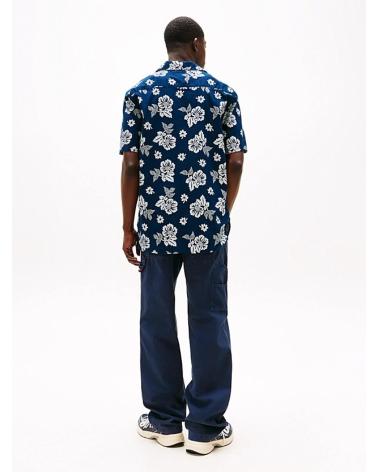CAMISA TOMMY HILFIGER DM0DM21351 AZUL CON ESTAMPADO FLORAL AZUL