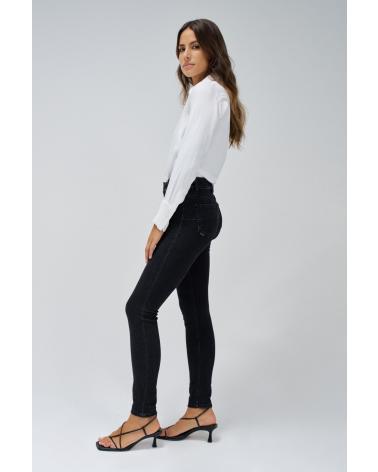 SALSA JEANS SKINNY A VITA ALTA CON BOTTONI, NERO - RIF. 21008380 NEGRO