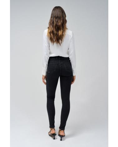 SALSA JEANS SKINNY A VITA ALTA CON BOTTONI, NERO - RIF. 21008380 NEGRO