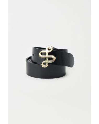 CINTURA SALSA IN PELLE NERA CON FIBBIA METALLICA 21007624 NEGRO