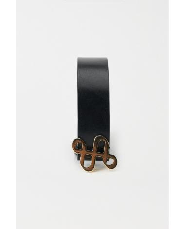 CINTURA SALSA IN PELLE NERA CON FIBBIA METALLICA 21007624 NEGRO