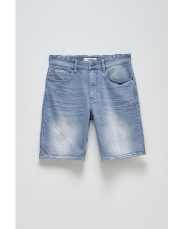 BERMUDA SALSA EN DENIM GRIS AVEC DÉLAVAGE USÉ 21007389 GRIS