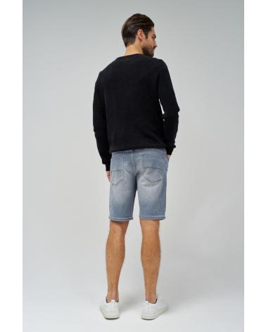 BERMUDA SALSA EN DENIM GRIS AVEC DÉLAVAGE USÉ 21007389 GRIS