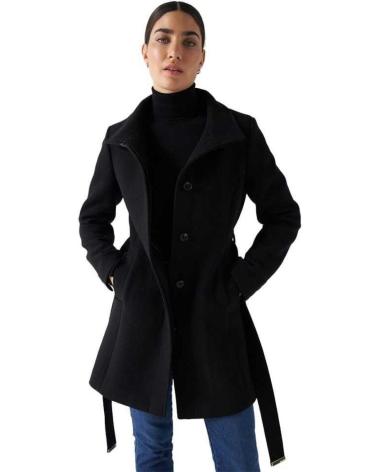 SALSA CAPPOTTO ADERENTE NERO CON CINTURA 21006875 NEGRO