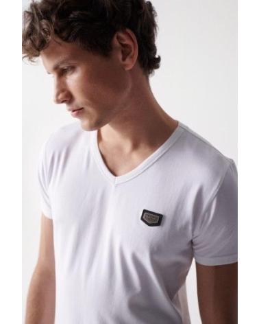 T-SHIRT SALSA COL V 21002957 BLANC BLANCO