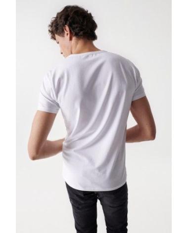 T-SHIRT SALSA COL V 21002957 BLANC BLANCO
