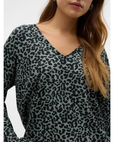 T-SHIRT MANCHES LONGUES VERO MODA 10322080 À IMPRIMÉ VERT VERDE