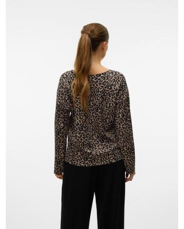 T-SHIRT MANCHES LONGUES VERO MODA 10322080 À IMPRIMÉ MARRON MARRóN