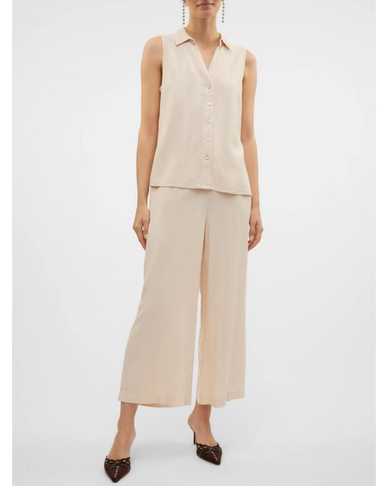 PANTALON CULOTTE LARGE VERO MODA 10321626 BEIGE BEIGE