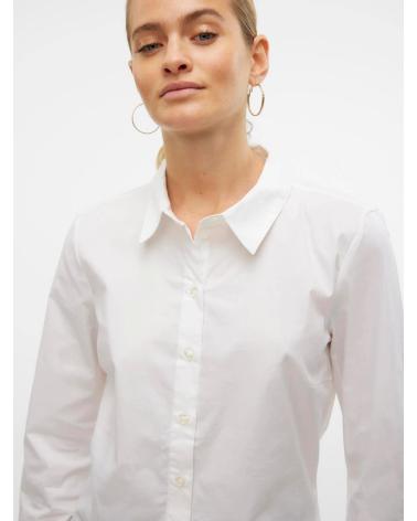 CHEMISE FEMME VERO MODA 10318701 BLANCHE À COL CLASSIQUE BLANCO