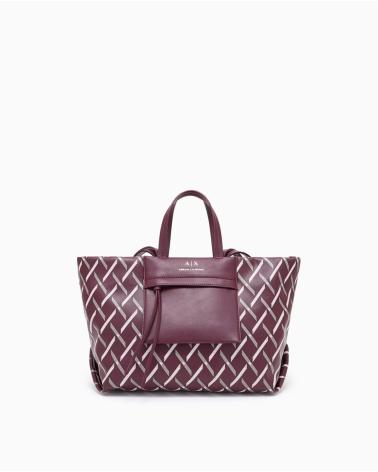 ARMANI EXCHANGE AX TASCHE XW001538AF17255 GRANATROT MIT LOGO-MUSTER VARIOS COLORES