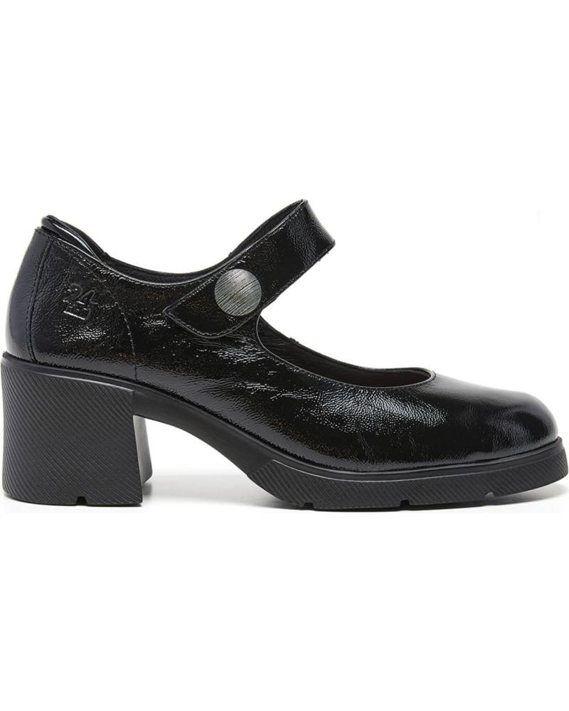 24 HORAS 26605 BLACK BLOCK HEEL MARY JANE SHOES NEGRO
