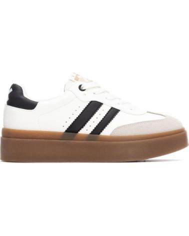 XTI BASIC 130492 WHITE SNEAKERS WITH BLACK STRIPES AND GUM SOLE BLANCO