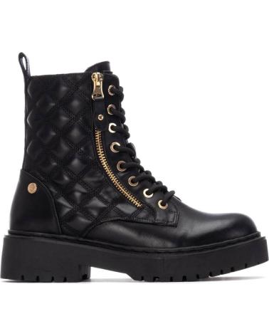 XTI BASIC 130409 BLACK MILITARY BOOTS WITH GOLD ZIPPER AND QUILTED DETAIL NEGRO