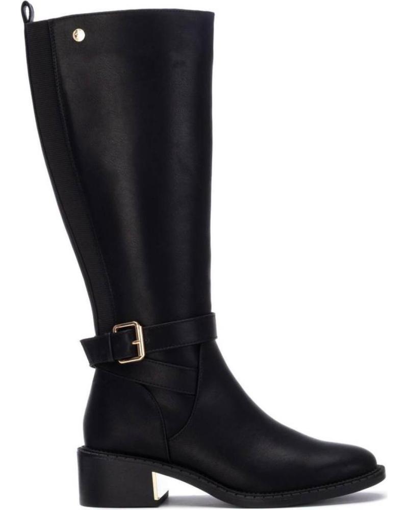 XTI HOHE STIEFEL 130471 MIT KNÖCHELSCHNALLE, SCHWARZ NEGRO