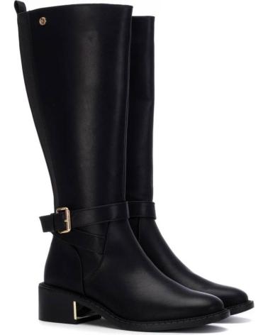 XTI HOHE STIEFEL 130471 MIT KNÖCHELSCHNALLE, SCHWARZ NEGRO