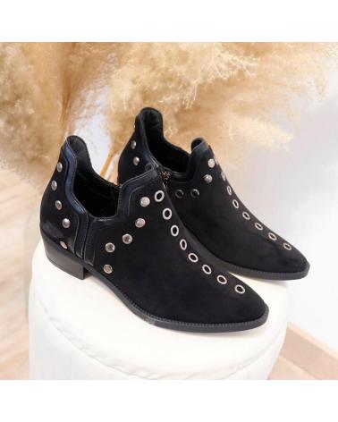 STIVALETTI L&R SHOES NERI CON BORCHIE B5801 NEGRO