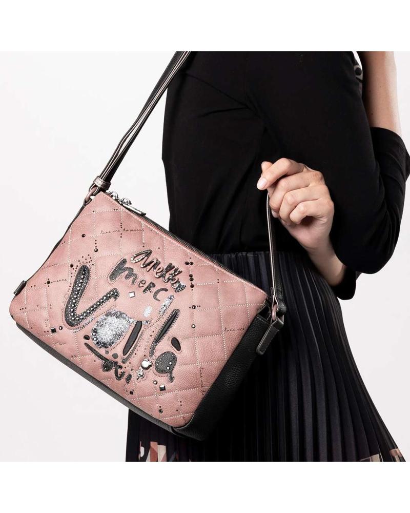 ANEKKE PARISIAN CROSSBODY BAG PINK WITH 3 COMPARTMENTS (REF. 41813-184) ROSA