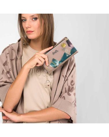 ANEKKE EVOLUTION RFID 41779-906 LARGE FLEXIBLE WALLET BEIGE BEIGE