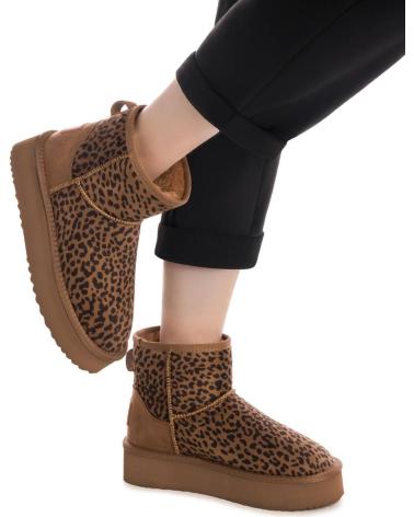 XTI STIEFELETTE AUS WILDLEDERIMITAT MIT LEOPARDENMUSTER 144441 LEOPARDO