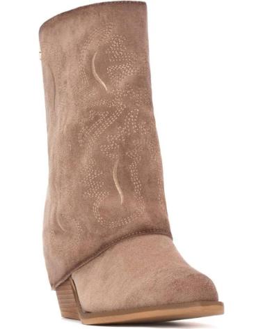 BOTA COWBOY XTI 144470 BEGE COM BORDADOS ESTILO WESTERN BEIGE