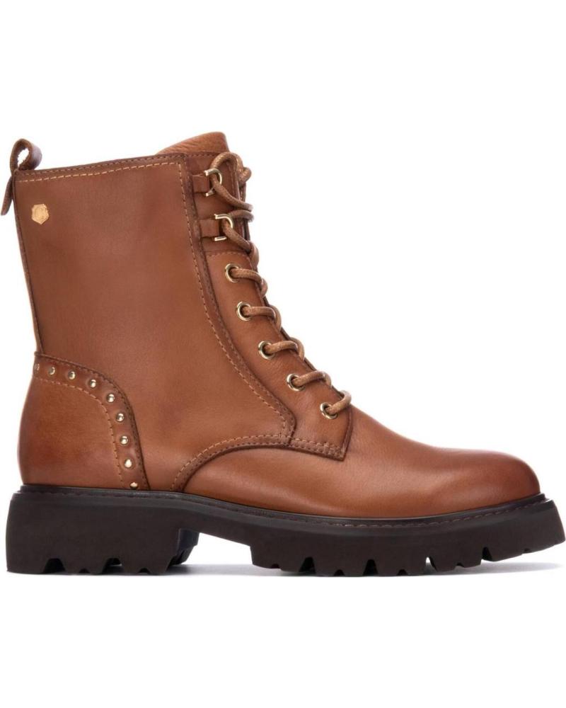 BOTAS MILITARES EM COURO CARMELA 162690 CAMEL COM ATACADORES E ZÍPER CAMEL