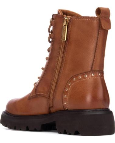 BOTAS MILITARES EM COURO CARMELA 162690 CAMEL COM ATACADORES E ZÍPER CAMEL